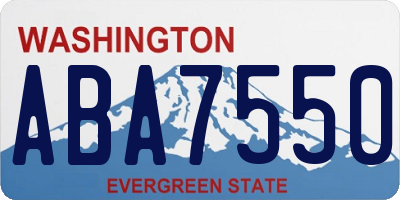 WA license plate ABA7550