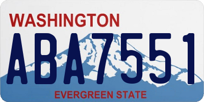 WA license plate ABA7551