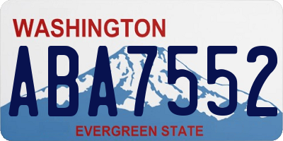 WA license plate ABA7552