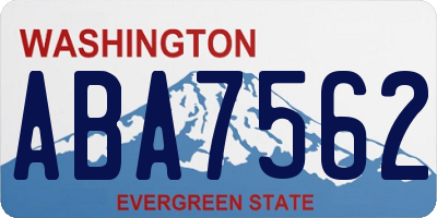 WA license plate ABA7562