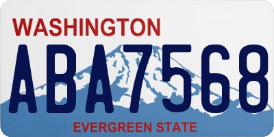 WA license plate ABA7568