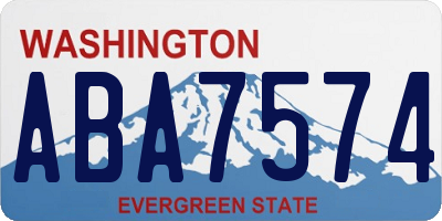 WA license plate ABA7574