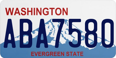 WA license plate ABA7580
