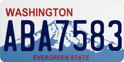 WA license plate ABA7583