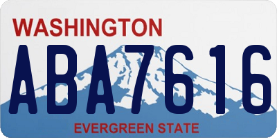 WA license plate ABA7616