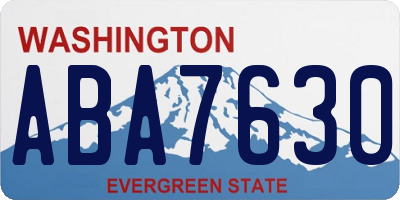 WA license plate ABA7630
