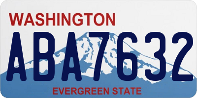 WA license plate ABA7632