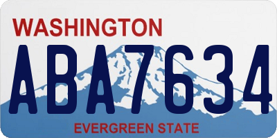 WA license plate ABA7634
