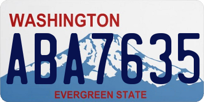 WA license plate ABA7635