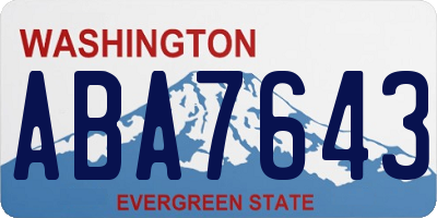 WA license plate ABA7643