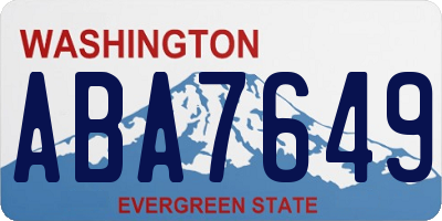 WA license plate ABA7649