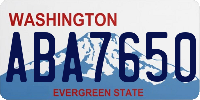 WA license plate ABA7650