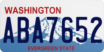 WA license plate ABA7652