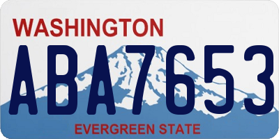 WA license plate ABA7653