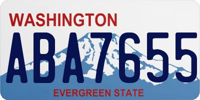 WA license plate ABA7655