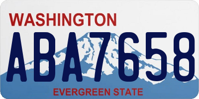 WA license plate ABA7658