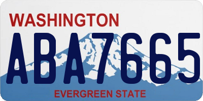 WA license plate ABA7665