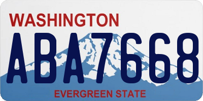 WA license plate ABA7668