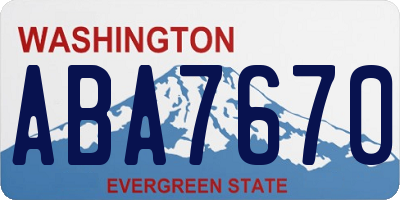 WA license plate ABA7670