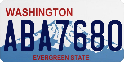 WA license plate ABA7680
