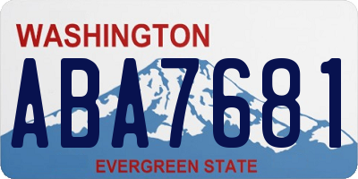 WA license plate ABA7681
