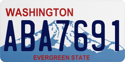 WA license plate ABA7691