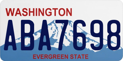 WA license plate ABA7698