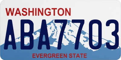 WA license plate ABA7703