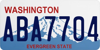 WA license plate ABA7704