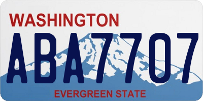 WA license plate ABA7707