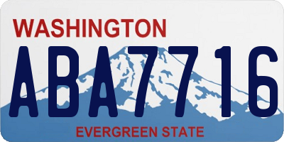 WA license plate ABA7716