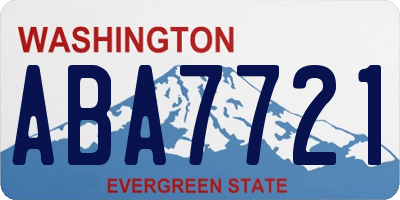 WA license plate ABA7721