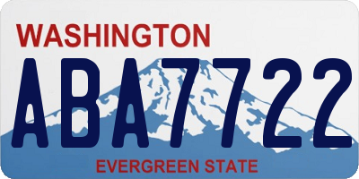WA license plate ABA7722