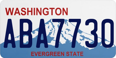WA license plate ABA7730