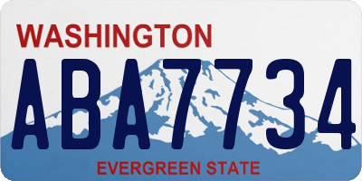 WA license plate ABA7734