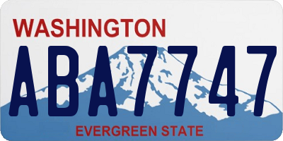 WA license plate ABA7747