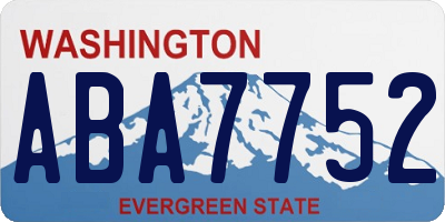 WA license plate ABA7752
