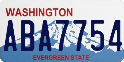 WA license plate ABA7754