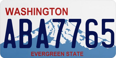 WA license plate ABA7765