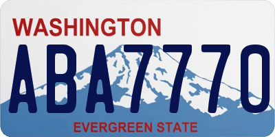 WA license plate ABA7770