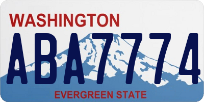 WA license plate ABA7774