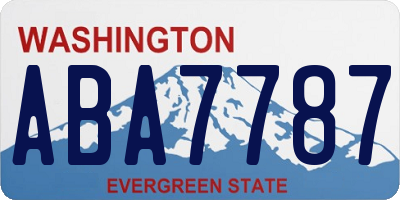 WA license plate ABA7787