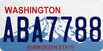 WA license plate ABA7788