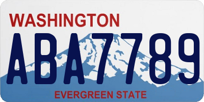 WA license plate ABA7789