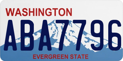 WA license plate ABA7796