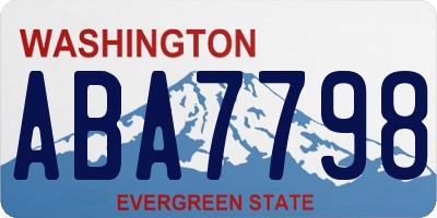 WA license plate ABA7798