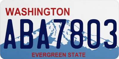 WA license plate ABA7803