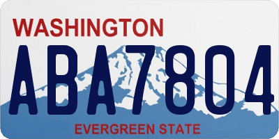 WA license plate ABA7804