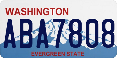 WA license plate ABA7808