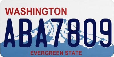 WA license plate ABA7809